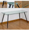 Presume de casa Mesa de Comedor 140cm Patas Negras Metal Cristal 10mm Lucy Mesas de Comedor Metal/Crista 140 * 75 * 80