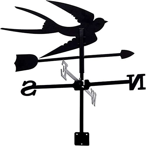 EICOFF Girouette de Jardin en Fer forgé pour Hirondelle de Jardin, girouette de Jardin en Fer forgé de décoration pour Jardin, kit d'indicateurs de Direction du Vent
