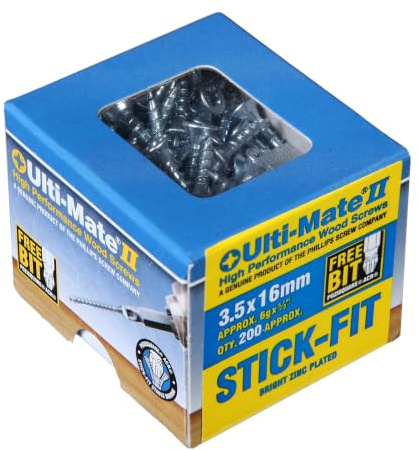 Ulti-Mate Woodcrews - Bright Zinc Plated - 3.5 x 16mm - Box of 200
