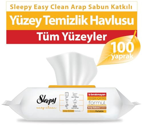 Sleepy Easy Clean Oberfläche Reinigungstuch mit Zusatz Arabischer Seife, 100 Blatt