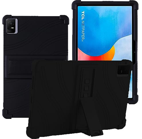 YHFZR Custodia Cover per TCL NXTPAPER 11, Ultra Leggero Protettiva Cover in Silicone con Supporto per Bambini per TCL NXTPAPER 11 Tablet 11 Pollici, Nero