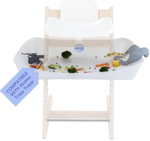 CATCHY - Recogedor de alimentos - Compatible con la trona Stokke Tripp Trapp - La trona se vende por separado - Bebés y niños pequeños y recogedor de desorden - Accesorio para debajo de la silla alta