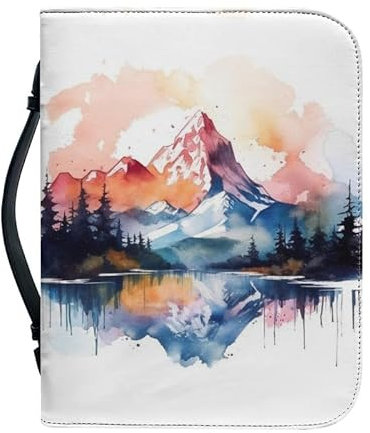 Kuiaobaty Buchhüllen mit Aquarell-Motiv für Notizbücher, weiß, mit Reißverschluss, staubdicht, Buchhülle, 30,5 x 22,9 x 6,1 cm