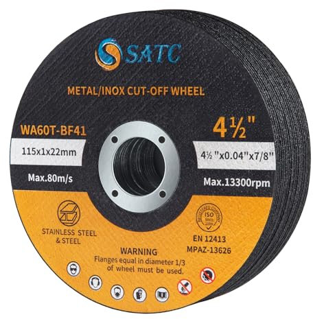 SATC 115mm Cutting Discs 30-Peice Durable Angle Grinder Discs Ultra Thin 1mm for Fast & Precise Cutting of Steel, Iron, Aluminum, & Ferrous Metals