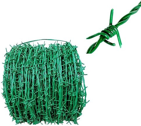Sxlawesom Stacheldraht 2,8mm Drahtdurchmesser - Kunststoffummantelter Stacheldraht - Leicht Zu Biegen - Zum Schutz Ihres Gartens Oder Hofes (Farbe : Grün, Größe : 80m)