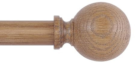 HTZON Braune Gardinenstangen mit Holzmaserung, Kugel, verstellbar, 91,4–223,5 cm, strapazierfähig, rustikale Gardinenstangen für drinnen und draußen, Eisen mit Holzmaserung