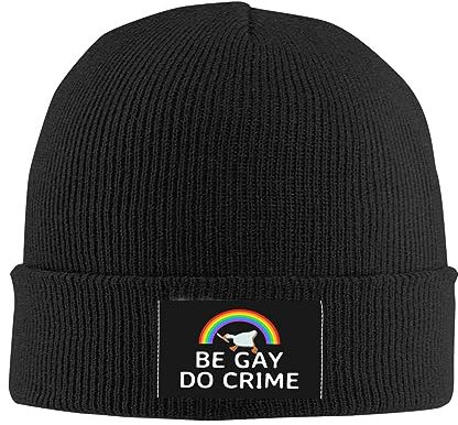 501 Beanie Mütze Seien Sie Schwul, Machen Sie Crime Black Strickmütze Bequeme Beanie Hat Klassisches Cuffed Hats Für Laufen Fischen Radfahren