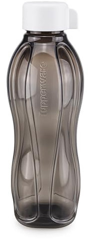 Tupperware EcoEasy Trinkflasche 1,0 L schwarz + weißer Schraubdeckel Flasche Ökoflasche Eco