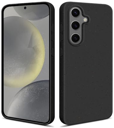 HSP Hülle für Samsung Galaxy S24 5G [Nachhaltiger Bio Kunststoff] Handyhülle | Biologisch abbaubar Recycelbar | Weizenstroh TPU Case Schutzhülle | Umweltfreundlich | Passgenau Exakt Matt | Schwarz