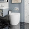 Rimless BTW Back to Wall Toilet and Concealed Cistern Round Short Projection Compact Toilet White Ceramic WC Pan Slim Soft Close Seat Modern Eco Flush Bathrooms Toilets