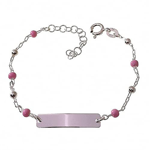 Inmaculada Romero IR 925m Sterling Silber Sklavin 15cm. Rosa Steine ??kombiniert mit glattem Blech 2,3cm. reasa
