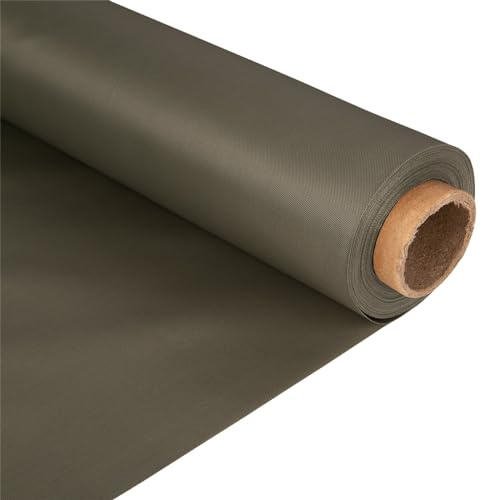 4 Oz Waterproof PU Polyurethane Canvas Fabric - 58 Inch Wide. Awning, Upholstery Material for Outdoor Furniture, Gazebo Covers, Shed Roofing (Olive,10 Metre)