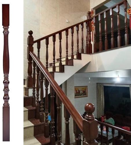 Treppengeländer Innen Quadratische Hölzerne Treppengeländer-Baluster, Hauptveranda-Dachbodentreppen-Spindelpfosten, Fester Treppengeländer-Baluster, Treppengeländersäule für Den Innenbereich ( Size :