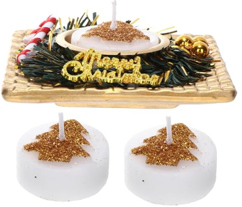 Warmhm 2 Kisten Weihnachtskerzen-Geschenkbox christbaum kerzen tannenbaum kerzen Weihnachtsgeschenke Kerzen aus Sojawachs Weihnachtssto Ornament Aromatherapie-Kerze Valentinstagsgeschenk