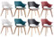 GrandCA HOME Lot de 8 Chaises de Cuisine Nordiques Chaise de Salle à Manger avec Pieds en Bois Massif, Chaises Rembourrées pour Chambre, Salon, Cuisine,Mélange-3