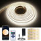 GIDEALED DC24V COB LED Streifen 8m Kit,4000K Tageslicht Dimmbar Flexibler COB LED Strip Light mit 24V Netzteil/RF Fernbedienung/Bluetooth Controller für DIY Beleuchtung Dekoration im Homeoffice