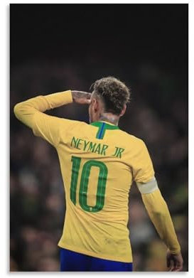 KANLIBAI Neymar Fußballspieler-Poster (5) Brasilien-Legende, Fotokunst, Malerei, Leinwand, Poster, Zuhause, moderne Dekoration, Poster, 20 x 30 cm