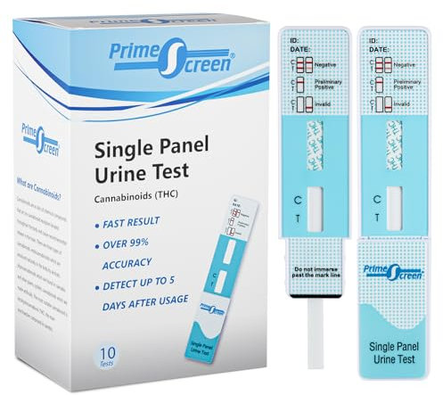 Prime Screen THC Urintest Drogentest 10x THC Test 50 ng/mL Drogenschnelltest für Cannabis Marihuana Haschisch