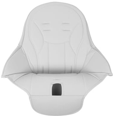 Hochstuhl-Pad, PU-Leder, Baby-Esszimmerstuhl-Bezug, Ersatz, Weiches, Bequemes, Abnehmbares Design für Kindersitze (hellgrau)