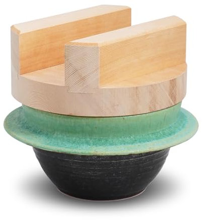 Japanese Traditional Rice Cooker with Wooden Lid | Donabe Hagama for Fluffy Rice, Mixed Rice and Risotto | Rice Cooker with Wooden Lid (1 gou/Serves 1 to 2 People)