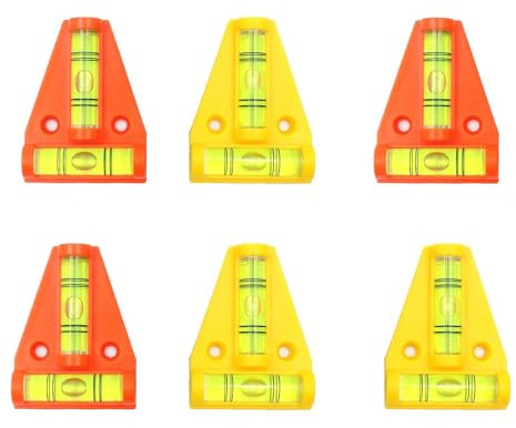 6 Pieces Caravan Spirit Level Small, Motorhome Gadgets Levellers,Accessories Gadgets, Compact Level Tool for Horizontal Alignment on Surfaces Motorhome Gadgets Levellers,(Orange, Yellow)