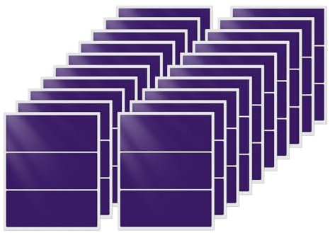 FINDAT 60 Étiquettes Autocollantes Violettes 102 × 50 mm Vinyle Imperméable Résistant Rectangulaires pour Bureau Cuisine Bouteilles Classeurs