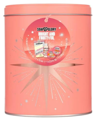 NEW Soap Glory Bright and Fruity-ful 4 Piece Gift Set, Shower Gel, Body Scrub, Body Moisturiser, Face Mask | Complete SET | LIMITED TIME | VERSATILE COLLECTION