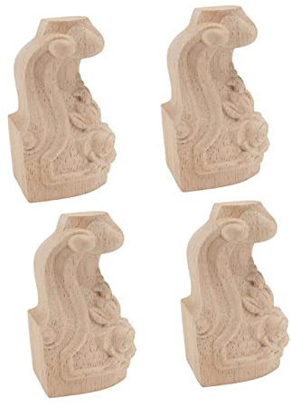 jojofuny 4pièces Support pour Meubles De Table Sculptés Bois avec Motifs De Roses Adaptés Aux Canapés Lits Et Autres Meubles