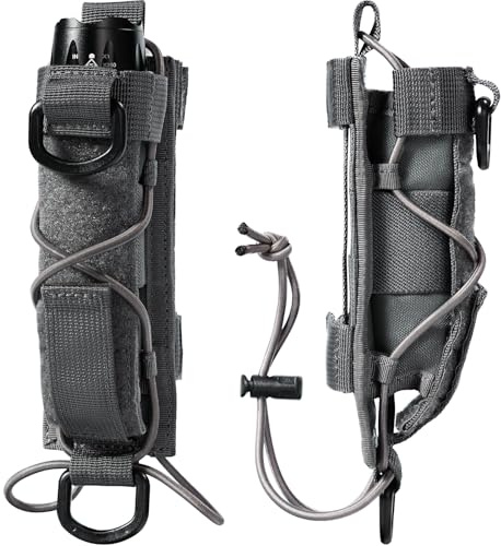 OneTigris Flashlight Holster Molle Flashlight Holder for Belt Tactical Pouch for Torch Linear Hand Tool with Open-top MOLLE Strap for Vertical & Horizontal Carrying