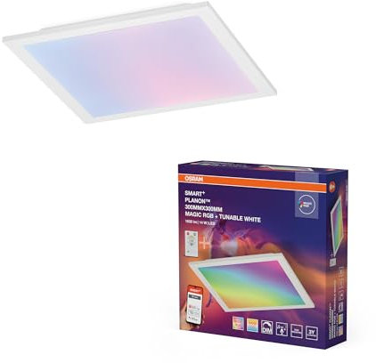 OSRAM SMART + WIFI PLANON MAGIC LED Panelleuchte, weiß, 18W, 1600lm, Weißlichtfunktion, dimmbar, dynamischer Magic-RGB Lichteffekt, lange Lebensdauer, App-steuerbar, einfache Montage, 2700-6500K