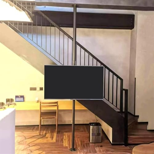 Support TV sur Pied télescopique, Compatible avec la Plupart des téléviseurs de 32 à 75 Pouces. Hauteur réglable, Rotation à 360°, Fixation Murale Universelle, VESA Max. 600 x 400