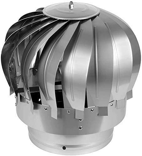 Cappuccio rotante per comignolo, Ventilatore a turbina for tetto con cappuccio girevole for camino in acciaio inossidabile 304, diverse dimensioni(250MM)