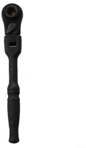 Gdfnmogo Chiave a cricchetto reversibile 2 in 1 con testa flessibile, chiave a cricchetto da 1/4 di pollice e combinazione di cacciavite, struttura in metallo con regolazione a 180° (nero)
