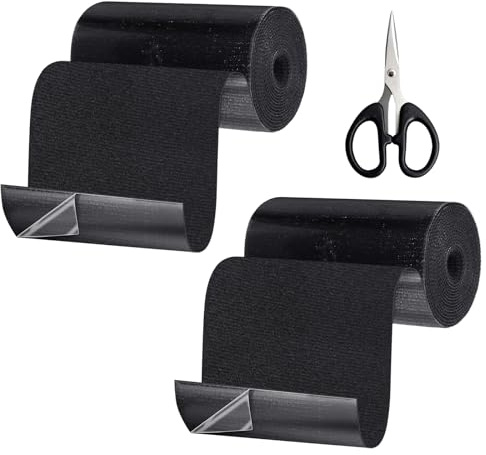 COEKI 2 Rouleau Tissu Autocollant Reparation 10 X 200cm, Patch Réparation Tissu Avec des Ciseaux pour Canapés, Tentes, Meubles, Sièges Auto et Transats