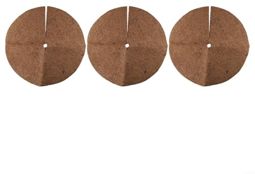 Yhenlovtt Kokos-Mulchscheiben, Pflege, Kokosfaser, Unkrautschutzmatte, 3 Stück, für Gartenpflanzenwasser, mit natürlicher Retention und Baumkontrolle, 60 cm