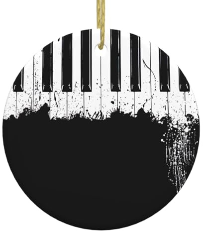 Nativity Piano Christmas Ornaments Tree Ceramic Round Xmas Tree Hanging Gifts Decora Christian