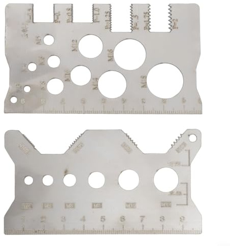 Set di 2 strumenti di misurazione in acciaio inox per filettatura SAE Whitworth Industrie Garage 100 mm