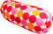 COVERBAGBCN - Cojín Cilíndrico Anti-Estrés Relax | Alivio Cervicales y Lumbares | Relleno de Bolitas Confortables | Tejido Lycra Suave al Tacto | Lavable en Máquina | 35x15 cm (Topos Rosa y Rojo)