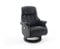 Robas Lund Relaxsessel Calgary Comfort XL elektrisch verstellbar, bis 150 kg belastbar, Echtleder schwarz, Gestell Holz schwarz