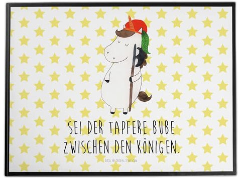 Mr. & Mrs. Panda Schreibtischunterlage Einhorn Junge - Geschenk, Schreibwaren, Schreibtischauflage, Pegasus, Einhörner, Schreibtisch Unterlagen,