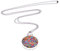 Adi Modeschmuck Kette Samara, 70cm lange Kugelkette mit einem runden 25mm Anhänger mit beidseitig bunten Motiven unter Glas Cabochons, handgearbeitet in Berlin (Motive 1)