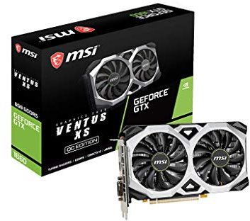 MSI GeForce GTX 1660 VENTUS XS 6G OC Graphics Card '6GB GDDR5, 1830MHz, 3x DisplayPort, HDMI, Dual Fan Cooling System'