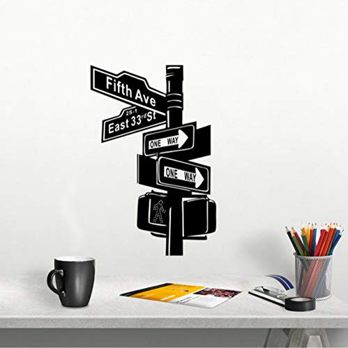 Wandaufkleber Wandtattoo Kreative Wegweiser Straßenschild Vinyl Kunst Decals Home Decoration Für Wohnzimmer Schlafzimmer Fertige Größe 37,5X57 Cm