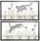 Gilde Waldbild Relief Katze aus Metall, 2-teiliges Set, je 80x2x40cm, Verschiedene Motive, grau, beige, braun