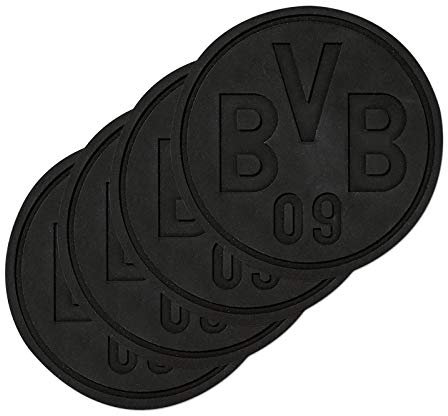 Borussia Dortmund Silikonuntersetzer 4er Set (one size, schwarz)