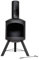 Log Barn Fire Chiminea for Garden (43 x 43 x 118 cm). Black Steel Log Burner Outdoor with Poker. Durable, Easy to Assemble, Lightweight Wood Burner Outdoor - Genuine Log Barn Garden Chiminea