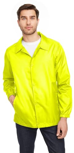 Team 365 Adult Zone Protect Coaches Jacket L Safety Yellow