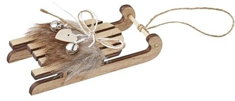 Hobbyfun Schlitten m. Deko, ca. 11 x 5 x 2 cm