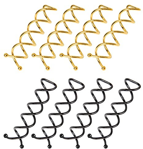Csirnto Pin à Cheveux en Spirale 20 Pièces Épingles à Cheveux en Spirale Fourche Spirale Cheveux Épingles à Cheveux en Métal pour Style de Cheveux Bricolage(Noir et Doré)