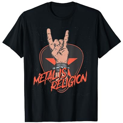 Metal Is Religion Heavy-Metal Rock Musik Pommesgabel T-Shirt
